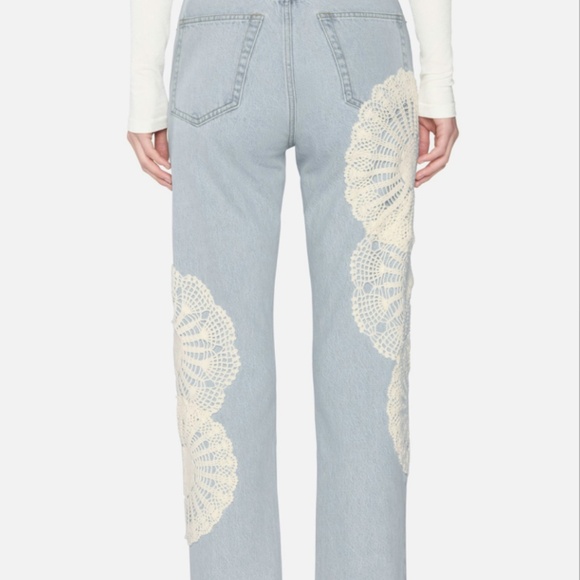 FRAMEJEANS : THE CROCHET VERTICAL CROP IN WISP ( original price $548) - Picture 2 of 4